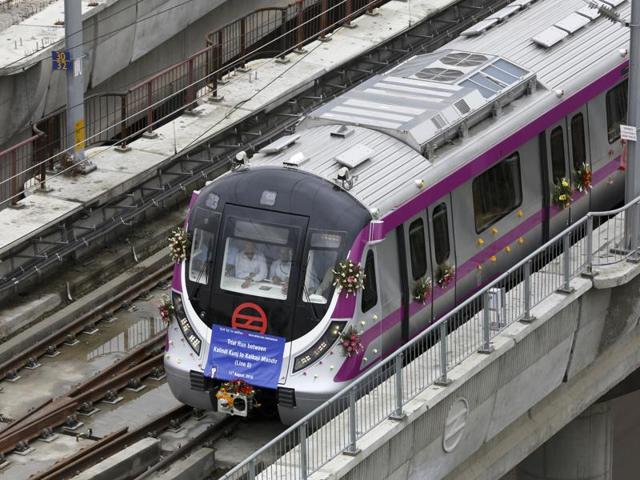 Regular trials will be conducted on the 9.5km stretch from Kalindi Kunj to Kalkaji Mandir.(Sanchit Khanna / HT Photo) Regular trials will be conducted on the 9.5km stretch from Kalindi Kunj to Kalkaji Mandir.(Sanchit Khanna / HT Photo)