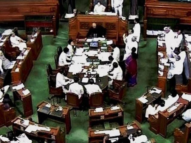 A scene in the Lok Sabha during monsoon session of Parliament in New Delhi.(PTI Photo) A scene in the Lok Sabha during monsoon session of Parliament in New Delhi.(PTI Photo)