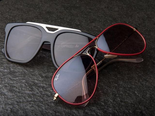Sunglasses from asos.com and Rayban respectively  (Photo: Aalok soni/HT) 