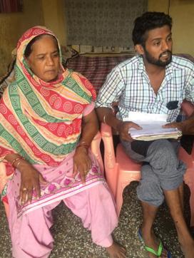 Rahi’s wife and son at their village on Friday. (HT Photo)