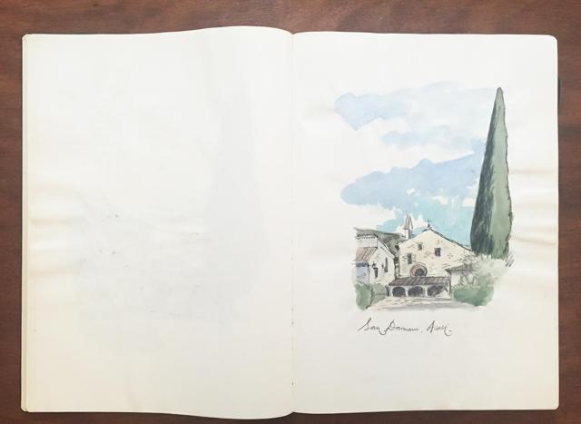 Artist-animator Prashant Miranda’s study book is divided into chapters explaining the various stages in which the illustrator discovered his own brand of creativity. Here, he puts down his journey in Assisi, Italy in strokes and words. (Prashant Miranda)