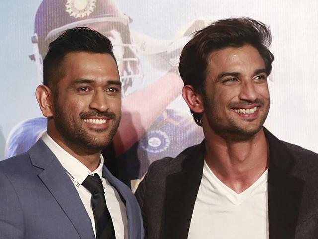 Indian cricketer Mahendra Singh Dhoni, left, and Bollywood actor Sushant Singh Rajput pose for a picture during the trailer launch of the upcoming movie MS Dhoni: The Untold Story in Mumbai.(AP) Indian cricketer Mahendra Singh Dhoni, left, and Bollywood actor Sushant Singh Rajput pose for a picture during the trailer launch of the upcoming movie MS Dhoni: The Untold Story in Mumbai.(AP)