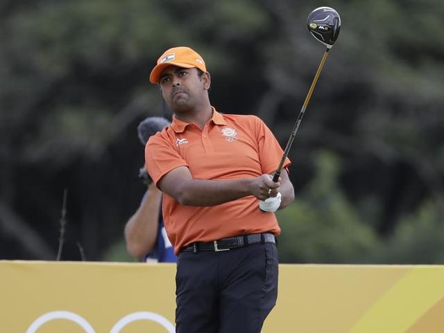 Golfers Anirban Lahiri (in pic) and SSP Chawrasia scored three-over 74 and 71 respectively in the opening round. (AP)