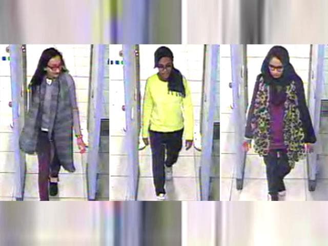 Kadiza Sultana (left) along with two other friends, flew from London’s Gatwick Airport to Turkey on February 17, 2015 to join the Islamic State. (AFP File Photo) Kadiza Sultana (left) along with two other friends, flew from London’s Gatwick Airport to Turkey on February 17, 2015 to join the Islamic State. (AFP File Photo)
