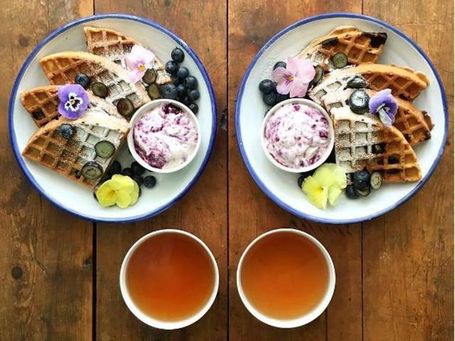 The goal this weekend is to make symmetrical photos and videos, taking inspiration from London-based Michael Zee who creates mirrored breakfast meals every morning for himself and his partner, Mark.  (Instagram/SymmetryBreakfast) 