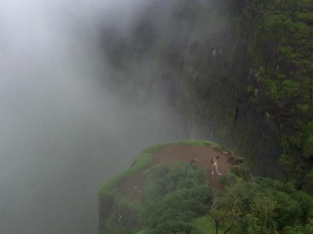 Trekkers have a view of Prabalgardh Durg once at the summit of Kalavantin Durg. (Pratik Chorge)