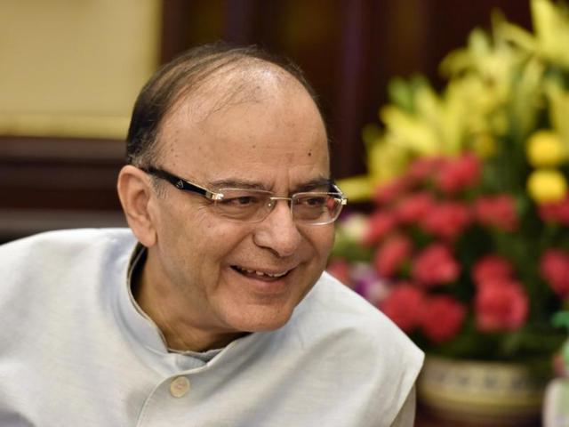 Finance minister Arun Jaitley during an interview with HT at his office in New Delhi.(Sanjeev Verma/ HT Photo)