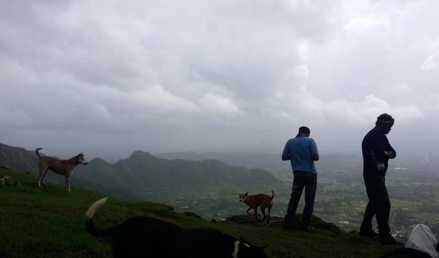 Trekkers halt at Prabalmachi during the Kalavantin Durg trek to soak in the breathtaking views. (Pratik Chorge)