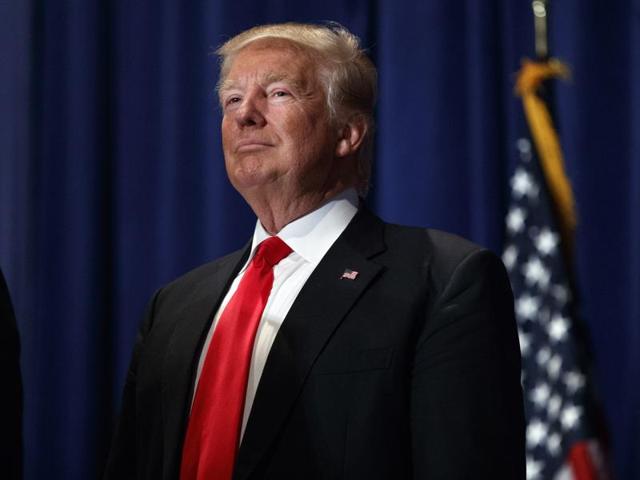Republican presidential candidate Donald Trump pauses during a campaign rally in Altoona on Friday .(AP)