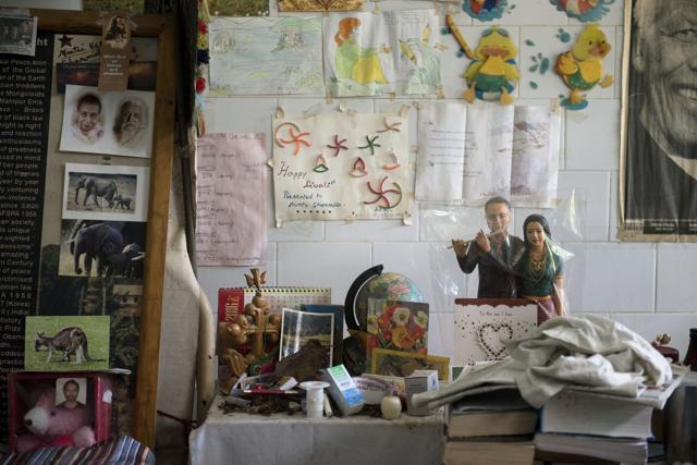 A few of Sharmila’s possessions in the hospital room where she has been living for the last 16 years. The Radha-Krishna statue is a gift from her boyfriend, Desmond Coutinho, who is a British-Indian citizen. (Saumya Khandelwal/HT PHOTO) A few of Sharmila’s possessions in the hospital room where she has been living for the last 16 years. The Radha-Krishna statue is a gift from her boyfriend, Desmond Coutinho, who is a British-Indian citizen. (Saumya Khandelwal/HT PHOTO)