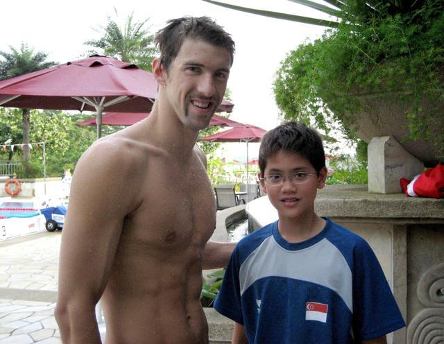 Joseph Schooling with Michael Phelps in this 2008 photo released by the Schooling family. (REUTERS Photo) Joseph Schooling with Michael Phelps in this 2008 photo released by the Schooling family. (REUTERS Photo)