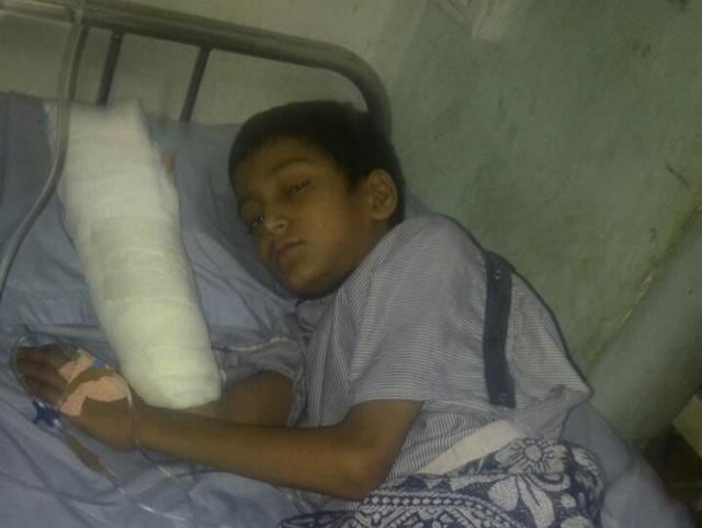 Deepak after his operation at the hospital (Mangesh Karale) Deepak after his operation at the hospital (Mangesh Karale)