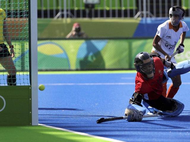 India's goalkeeper Savita Savita watches as the ball flies past her for a goal. The Indian women’s hockey team ended their Rio campaign with a 5-0 loss to Argentina. (AP) 