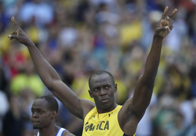 Jamaica’s sprint king Usain Bolt finally made his appearance on the tracks on Saturday, much to the delight of the vociferous crowd. (REUTERS) Jamaica’s sprint king Usain Bolt finally made his appearance on the tracks on Saturday, much to the delight of the vociferous crowd. (REUTERS)