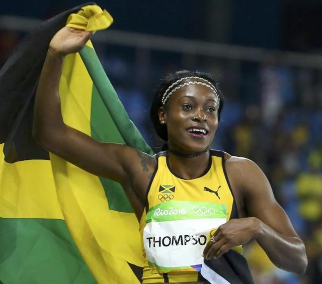Jamaica’s Elaine Thompson clocked 10.71 seconds to win the gold medal in the women's 100 meters.(REUTERS)