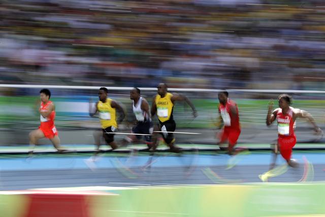 Bolt is a favourite for an unprecedented third straight gold, despite a sore hamstring that forced him from the world championships last month. (AFP) Bolt is a favourite for an unprecedented third straight gold, despite a sore hamstring that forced him from the world championships last month. (AFP)