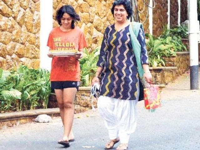 Ira with Reena Dutta. (HT Photo) Ira with Reena Dutta. (HT Photo)