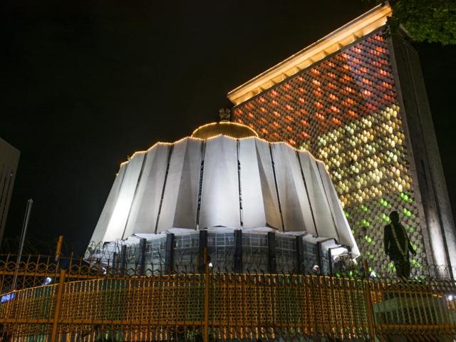 The lighting at Vidhan Bhavan. (SATISH BATE/HT) 
