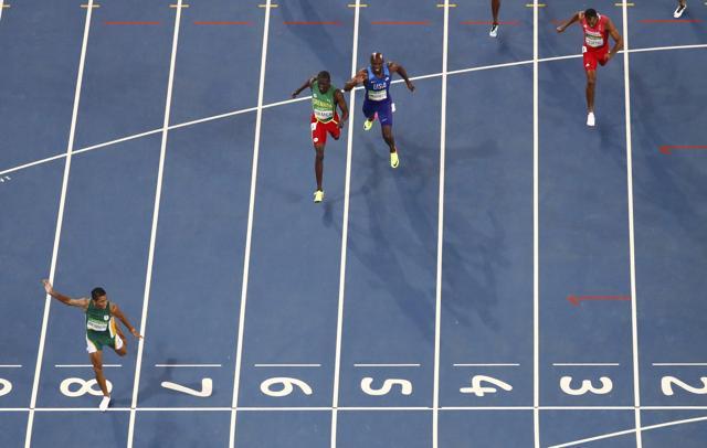 Wayde van Niekerk finished way ahead of Kirani James (Grenada) and LaShawn Merritt (USA). (REUTERS Photo) Wayde van Niekerk finished way ahead of Kirani James (Grenada) and LaShawn Merritt (USA). (REUTERS Photo)