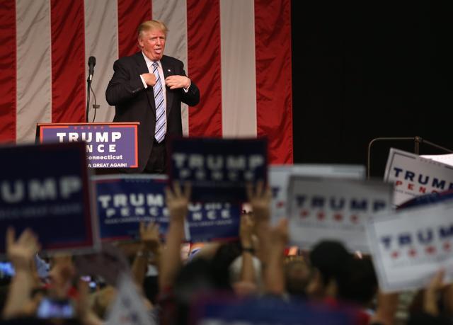 Trump, seen here addressing supporters on August 13, 2016 in Fairfield, Connecticut, will also lay out proposals to prevent terrorist attacks in the US. (AFP) Trump, seen here addressing supporters on August 13, 2016 in Fairfield, Connecticut, will also lay out proposals to prevent terrorist attacks in the US. (AFP)