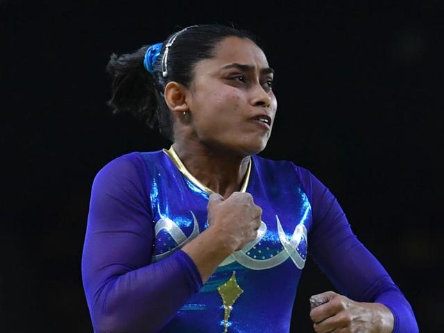 Dipa Karmakar during the finals of the women’s vault event at 2016 Rio Olympics. Karmakar, the first Indian female gymnast at an Olympics competition, lost a medal by a whisker. She came in fourth. (Reuters Photo) Dipa Karmakar during the finals of the women’s vault event at 2016 Rio Olympics. Karmakar, the first Indian female gymnast at an Olympics competition, lost a medal by a whisker. She came in fourth. (Reuters Photo)