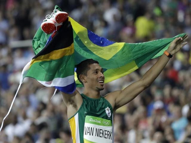 The South African champion is trained by 74-year-old Anna Botha, whom he thanked after the race for playing a big part in his development. (AP Photo)