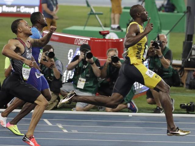 The daylight between Bolt and the rest. (AP Photo)