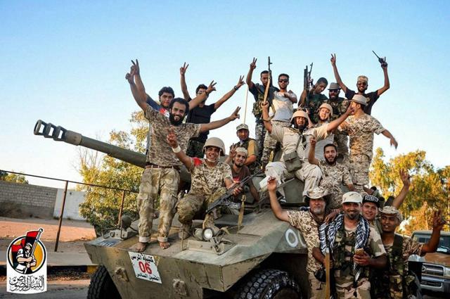 US-backed forces celebrate re-taking Sirte, Libya from the Islamic State on August 11, 2016. (AP) US-backed forces celebrate re-taking Sirte, Libya from the Islamic State on August 11, 2016. (AP)