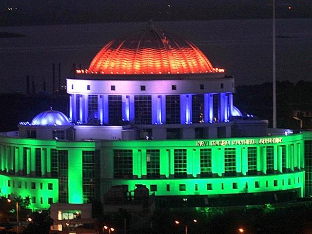 The Navi Mumbai Municipal Corporation (NMMC) headquarters at Seawoods on Monday. (BACHCHAN KUMAR) 