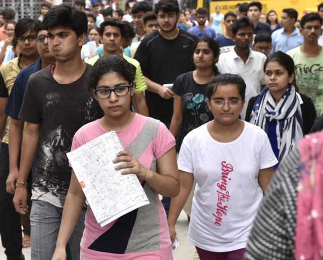 Students leave the campus of Guru Harkrishan Public school at Vasant Vihar after appearing for NEET 2 exam in New Delhi on July 24, 2016. (Arvind Yadav / HT file) Students leave the campus of Guru Harkrishan Public school at Vasant Vihar after appearing for NEET 2 exam in New Delhi on July 24, 2016. (Arvind Yadav / HT file)