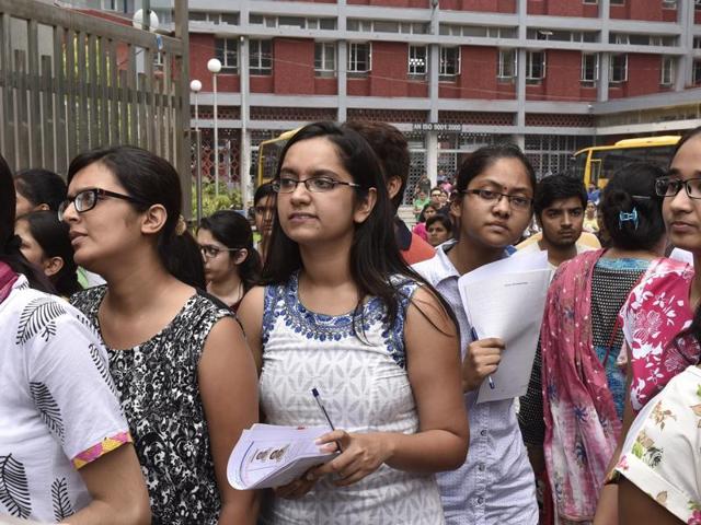 Students appear for the all India pre-medical entrance exam, in New Delhi in July, 2016. (Arvind Yadav/HT File Photo) Students appear for the all India pre-medical entrance exam, in New Delhi in July, 2016. (Arvind Yadav/HT File Photo)