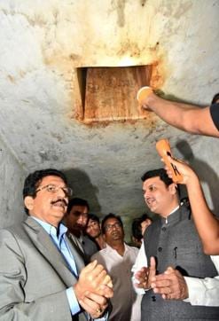 Given its sub-basement placement, the bunker was built with a drainage system and inlets to ensure ventilation and water run-off. (Devendra Fadnavis Twitter account)