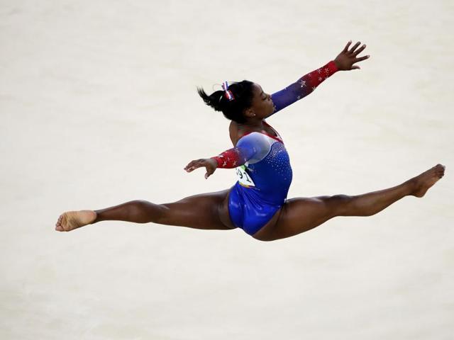 But Biles was back in form a day later, in the floor exercise final. She was back to her hip-shaking best to capture her fourth gold. (Getty Images)