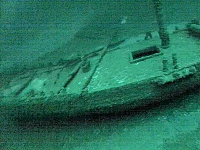 This July 16, 2016, photo taken from underwater video shows the "Washington", which sank during a storm in 1803. (AP) This July 16, 2016, photo taken from underwater video shows the "Washington", which sank during a storm in 1803. (AP)