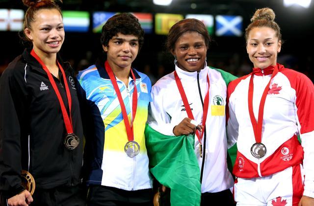 Sakshi Malik (second from left) won the Commonwealth Games silver in Glasgow, 2014. (Getty Images) Sakshi Malik (second from left) won the Commonwealth Games silver in Glasgow, 2014. (Getty Images)
