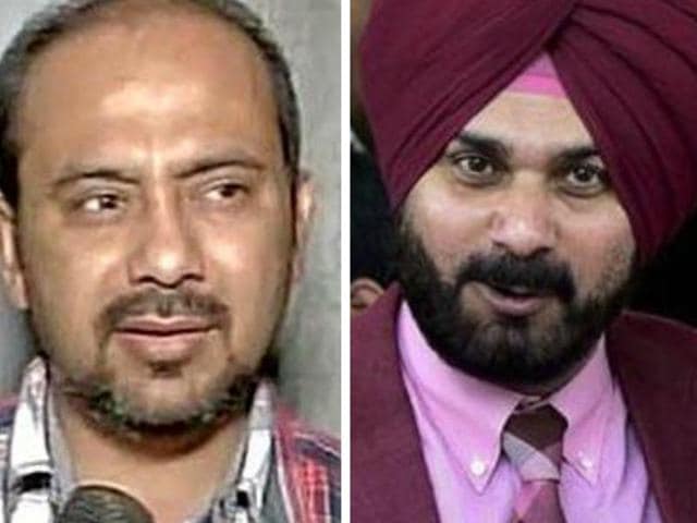 AAP’s national spokesperson Dilip Pandey (left) said it was Sidhu’s decision to quit the Rajya Sabha and AAP welcomed it: “Now, it will be entirely his decision to join the party. The people of Punjab will decide who their MLA and the chief minister will be.” (HT File Photos) AAP’s national spokesperson Dilip Pandey (left) said it was Sidhu’s decision to quit the Rajya Sabha and AAP welcomed it: “Now, it will be entirely his decision to join the party. The people of Punjab will decide who their MLA and the chief minister will be.” (HT File Photos)