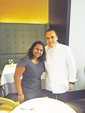 Aarthi Sampath with Michelin-starred French chef Jean-Georges Vongerichten