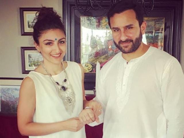 Soha Ali Khan celebrated Rakshabandhan with her brother Saif Ali Khan. (Twitter) 