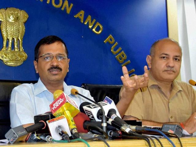 Delhi chief minister Arvind Kejriwal at a news conference on Wednesday. (PTI) Delhi chief minister Arvind Kejriwal at a news conference on Wednesday. (PTI)