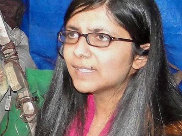 DCW chairperson Swati Maliwal talks to people affected by a demolition drive carried out by railways in Shakur Basti. (PTI File Photo) DCW chairperson Swati Maliwal talks to people affected by a demolition drive carried out by railways in Shakur Basti. (PTI File Photo)