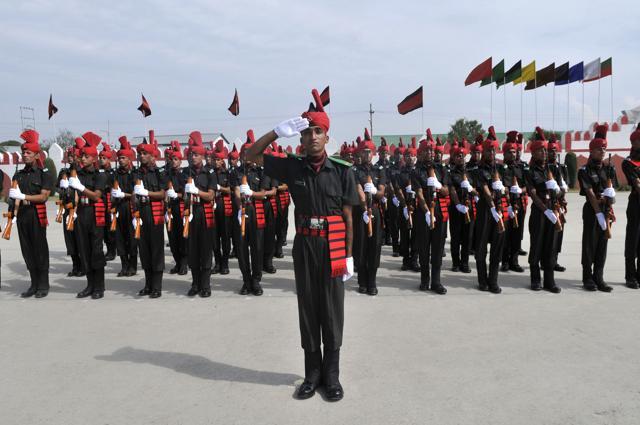 As many as 308 recruits were formally inducted into the Army's JAKLI after finishing their training. (Waseem Andrabi / HT Photo ) As many as 308 recruits were formally inducted into the Army's JAKLI after finishing their training. (Waseem Andrabi / HT Photo )