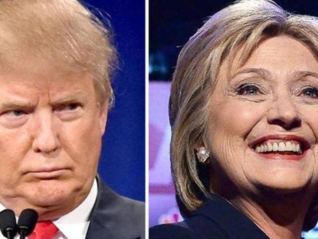 This combination of file photos shows, Republican presidential hopeful Donald Trump and his Democratic rival Hillary Clinton.(AFP)
