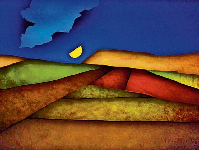 Akbar Padamsee’s innovative technique was to suggest a landscape of earth and sky through the use of colour and, onto those sections, project slides of similar colours, giving each shade a ‘moving’ quality. Ashim Ahluwalia captures the process and the end result (above) on film. (Events in A Cloud Chamber/ Ashim Ahluwalia) Akbar Padamsee’s innovative technique was to suggest a landscape of earth and sky through the use of colour and, onto those sections, project slides of similar colours, giving each shade a ‘moving’ quality. Ashim Ahluwalia captures the process and the end result (above) on film. (Events in A Cloud Chamber/ Ashim Ahluwalia)