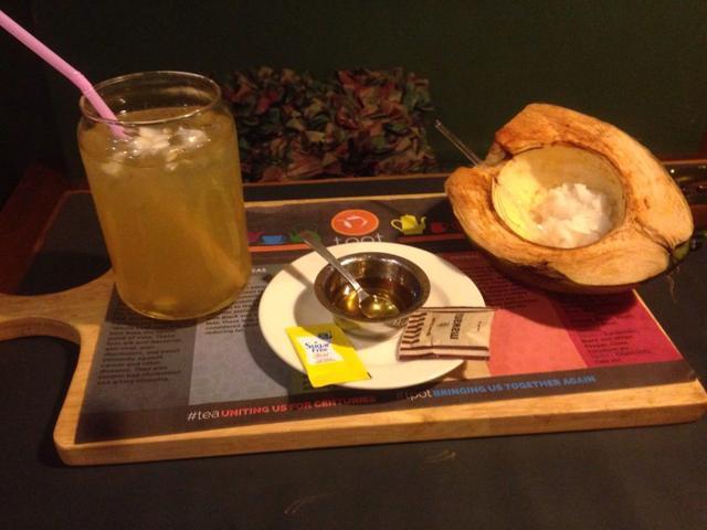 Coconut tea served at TPot cafe. (HT Photo) Coconut tea served at TPot cafe. (HT Photo)