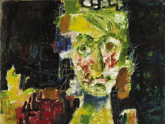 Laxman Shreshtha, Intent, oil on canvas (1963)  (Photo: Jehangir Nicholson Art Foundation) 