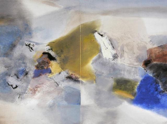 Laxman Shreshtha, Untitled, oil on canvas (1994) (Photo: Jehangir Nicholson Art Foundation) 