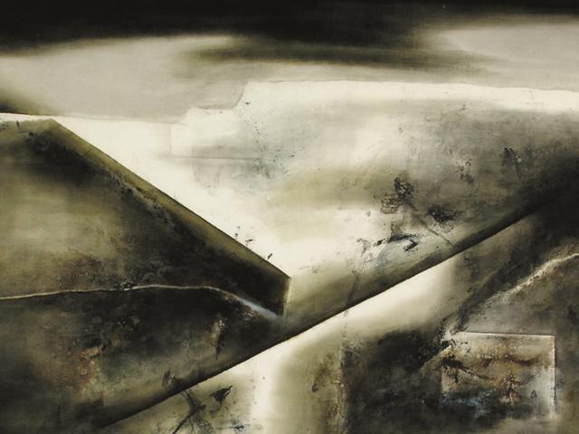 Laxman Shreshtha, Untitled, oil on canvas (1984) (Photo: Jehangir Nicholson Art Foundation) 