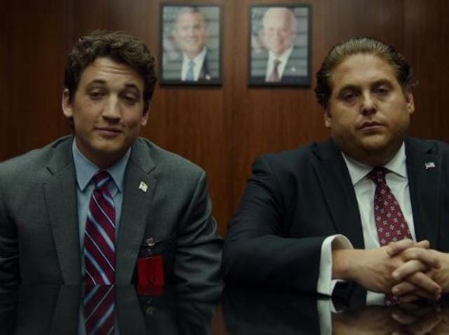 Jonah Hill and Miles Teller play the real-life arms dealers Efraim Diveroli and David Packouz respectively in the film.(YouTube grab)