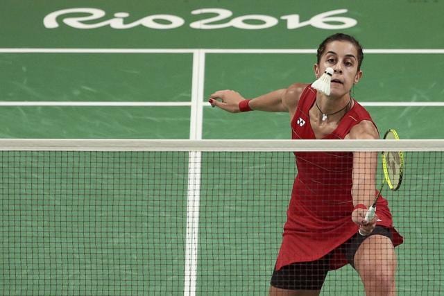 Marin plays PV Sindhu during the women’s singles final in Rio de Janeiro, Brazil. (Reuters Photo) Marin plays PV Sindhu during the women’s singles final in Rio de Janeiro, Brazil. (Reuters Photo)