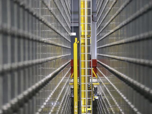 The Bookbot robotic retrieval system at the Hunt Library.  Moving the books to a more centralised location has freed up space in the building.  (AP) 